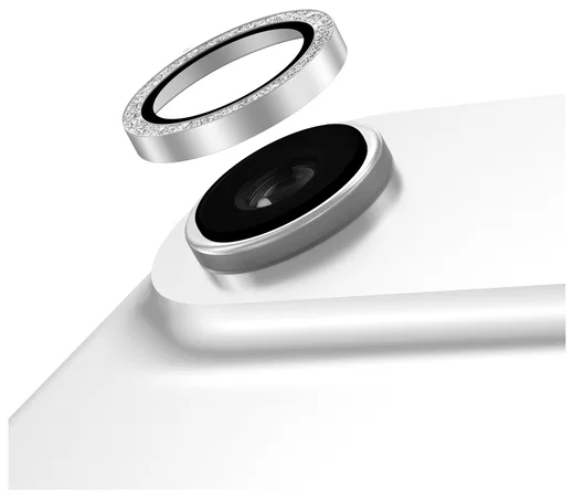 AVY Apple iPhone Air Camera Lens Protector Rings Glitter Zilver afbeelding 1