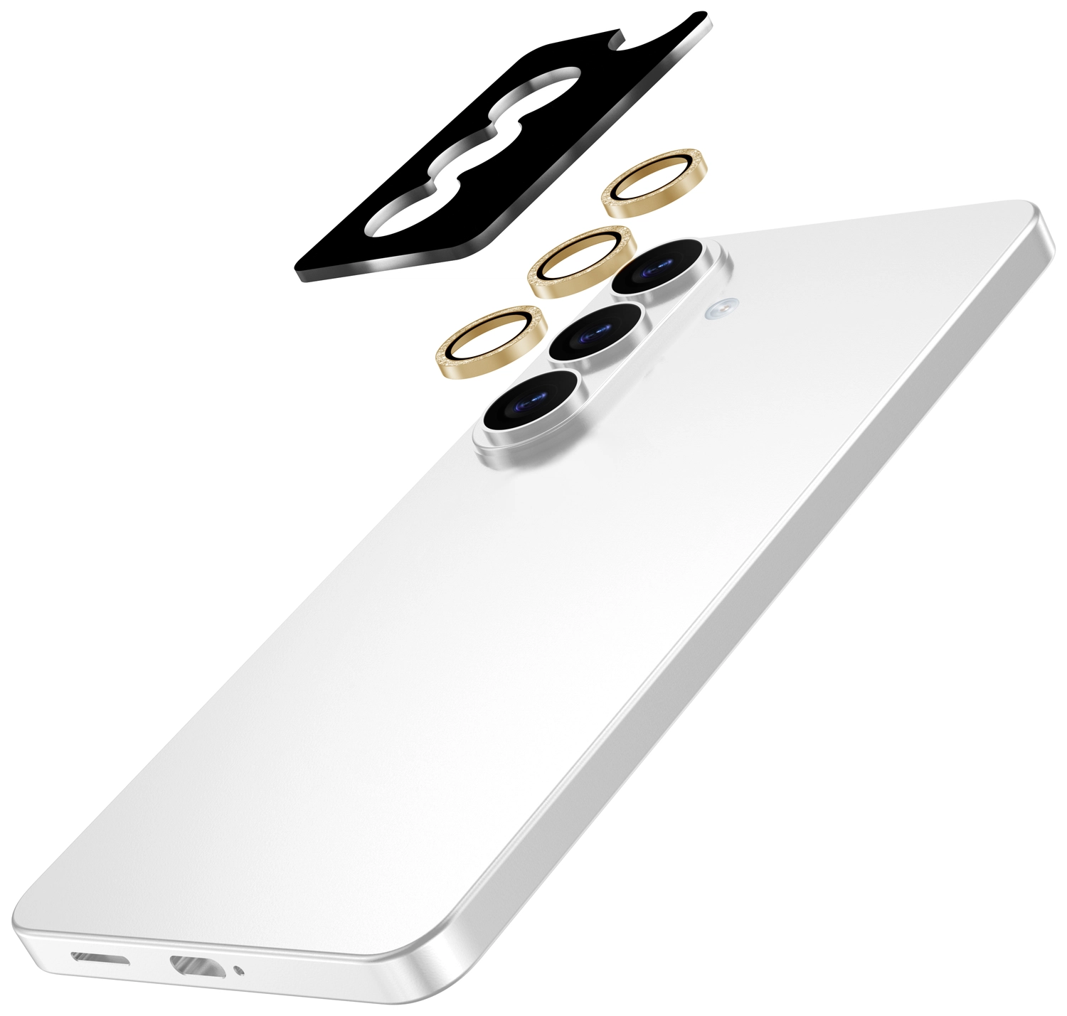 AVY Samsung Galaxy S26 Camera Lens Protector Rings Glitter Goud afbeelding 2