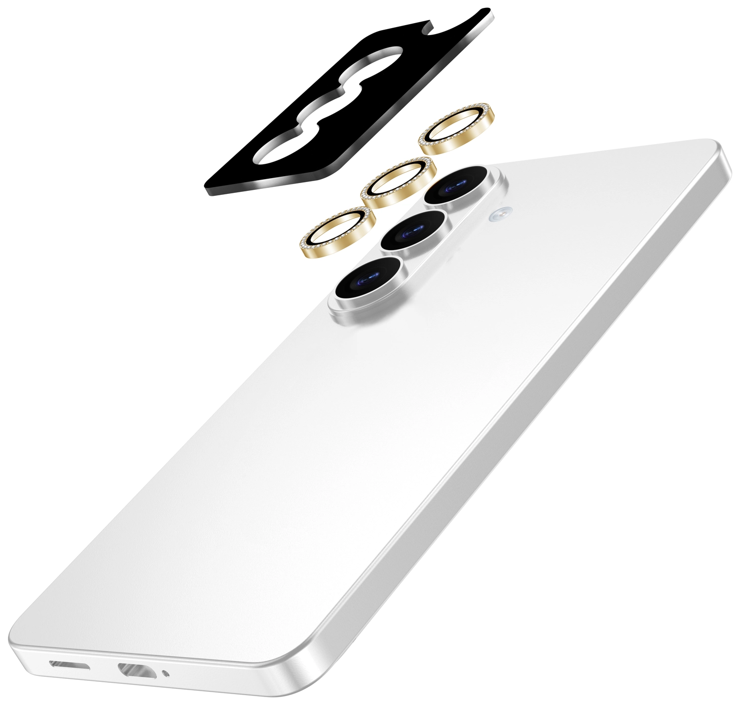 AVY Samsung Galaxy S26 Camera Lens Protector Rings Diamant Goud afbeelding 2