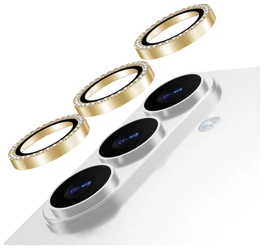 AVY Samsung Galaxy S26 Plus Camera Lens Protector Rings Diamant Goud afbeelding 1