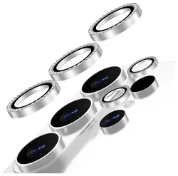 AVY Samsung Galaxy S26 Ultra Camera Lens Protector Rings Diamant Zilver afbeelding