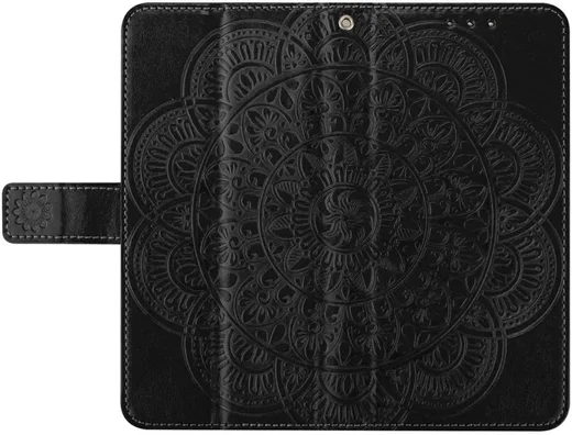 Xiaomi Redmi 14C Hoesje Mandala Book Case met Pasjeshouder Zwart afbeelding 5