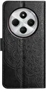 Xiaomi Redmi 14C Hoesje Mandala Book Case met Pasjeshouder Zwart