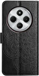 Xiaomi Redmi 14C Hoesje Mandala Book Case met Pasjeshouder Zwart afbeelding