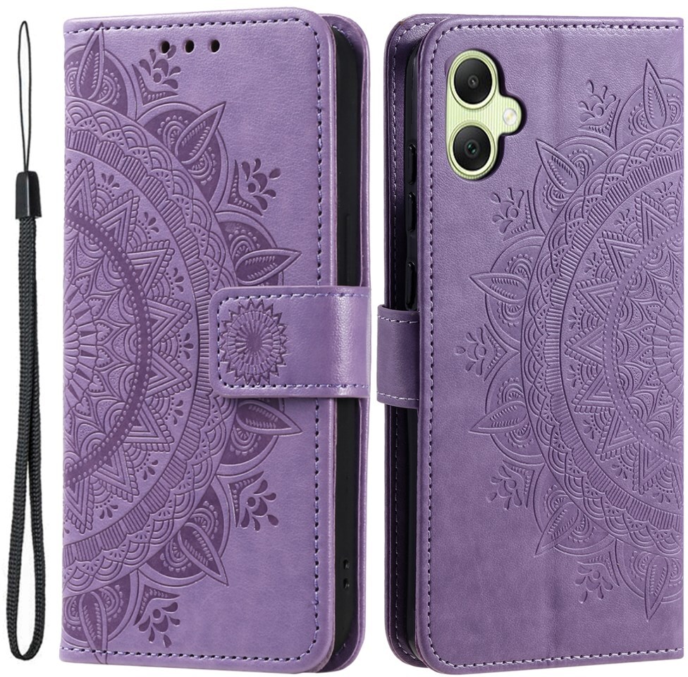 Samsung Galaxy A07 Hoesje Mandala Book Case met Pasjeshouder Paars afbeelding 1