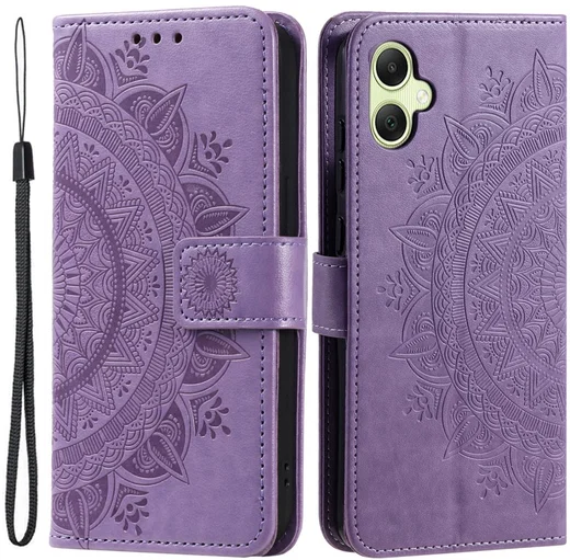 Samsung Galaxy A07 Hoesje Mandala Book Case met Pasjeshouder Paars afbeelding 1