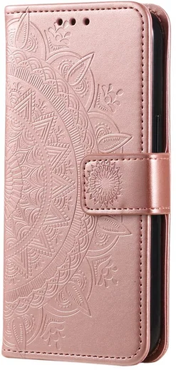 Samsung Galaxy A07 Hoesje Mandala Book Case met Pasjeshouder Roze Goud afbeelding 5