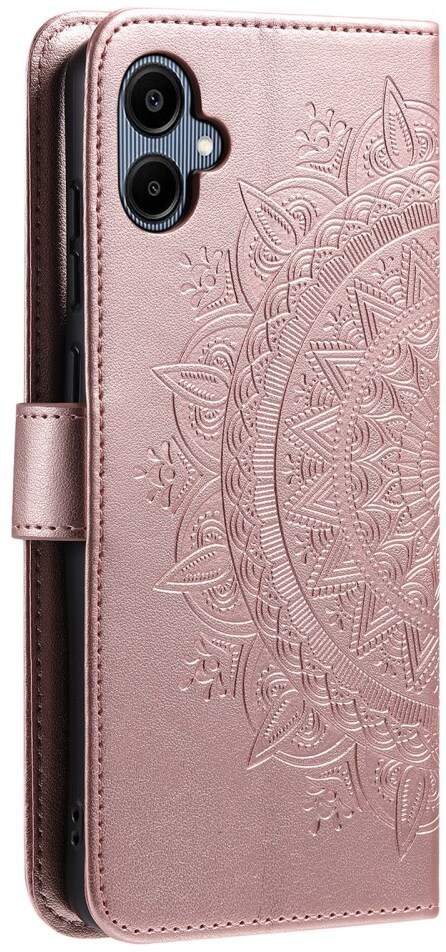Samsung Galaxy A07 Hoesje Mandala Book Case met Pasjeshouder Roze Goud afbeelding 6