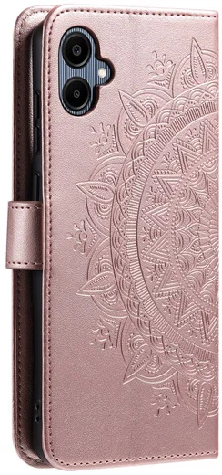 Samsung Galaxy A07 Hoesje Mandala Book Case met Pasjeshouder Roze Goud afbeelding 6