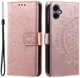 Samsung Galaxy A07 Hoesje Mandala Book Case met Pasjeshouder Roze Goud