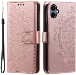 Samsung Galaxy A07 Hoesje Mandala Book Case met Pasjeshouder Roze Goud afbeelding