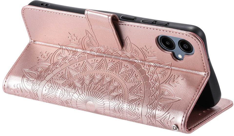 Samsung Galaxy A07 Hoesje Mandala Book Case met Pasjeshouder Roze Goud afbeelding 4