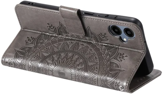 Samsung Galaxy A07 Hoesje Mandala Book Case met Pasjeshouder Zwart afbeelding 4