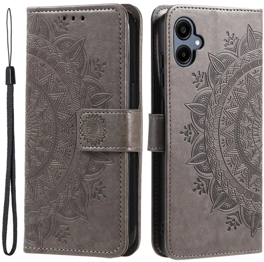 Samsung Galaxy A07 Hoesje Mandala Book Case met Pasjeshouder Zwart afbeelding 1