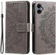 Samsung Galaxy A07 Hoesje Mandala Book Case met Pasjeshouder Zwart