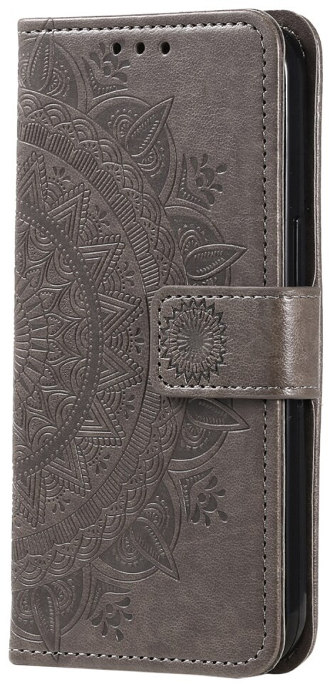 Samsung Galaxy A07 Hoesje Mandala Book Case met Pasjeshouder Zwart afbeelding 5