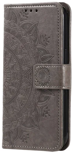Samsung Galaxy A07 Hoesje Mandala Book Case met Pasjeshouder Zwart afbeelding 5