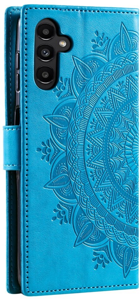 Samsung Galaxy A35 Hoesje Mandala Book Case met Pasjeshouder Blauw afbeelding 6