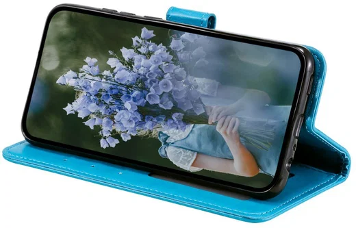 Samsung Galaxy A35 Hoesje Mandala Book Case met Pasjeshouder Blauw afbeelding 3