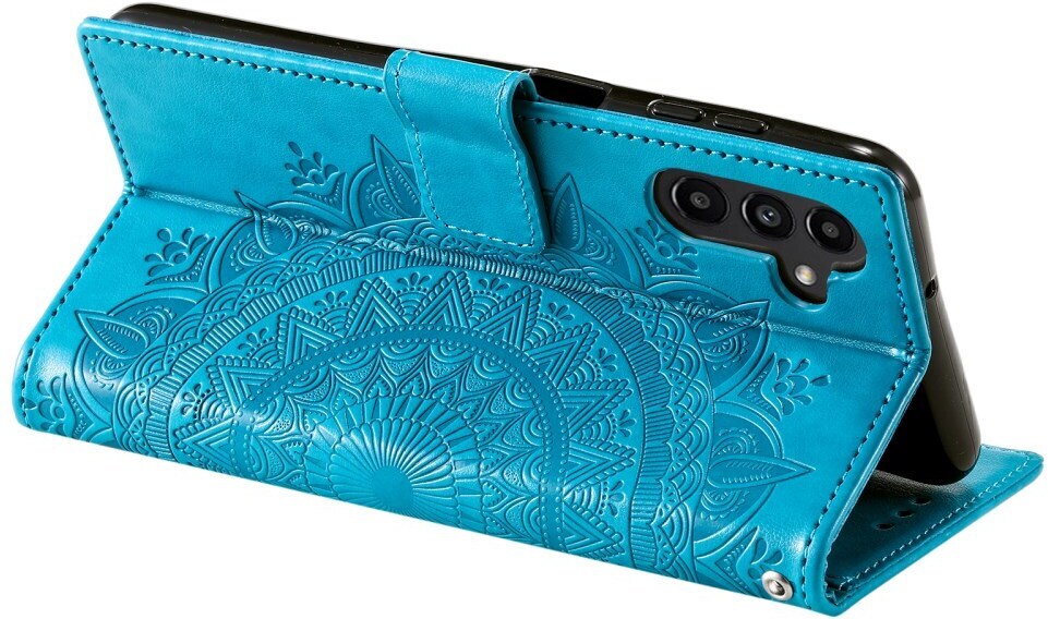 Samsung Galaxy A35 Hoesje Mandala Book Case met Pasjeshouder Blauw afbeelding 4