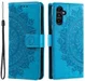 Samsung Galaxy A35 Hoesje Mandala Book Case met Pasjeshouder Blauw