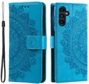 Samsung Galaxy A35 Hoesje Mandala Book Case met Pasjeshouder Blauw