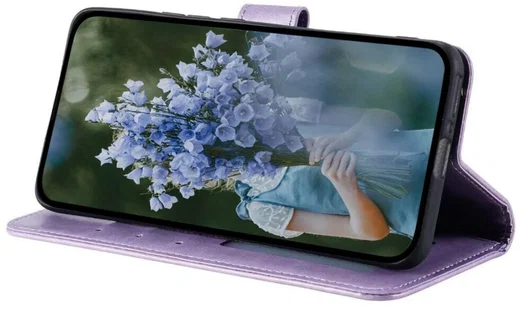 Samsung Galaxy A35 Hoesje Mandala Book Case met Pasjeshouder Paars afbeelding 3