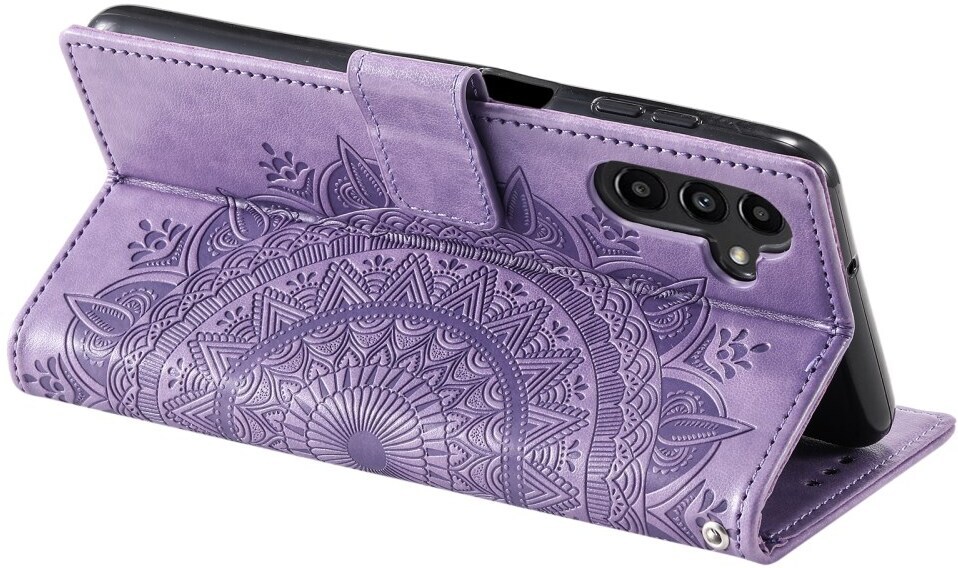 Samsung Galaxy A35 Hoesje Mandala Book Case met Pasjeshouder Paars afbeelding 4