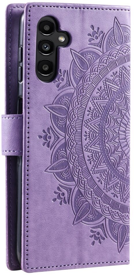 Samsung Galaxy A35 Hoesje Mandala Book Case met Pasjeshouder Paars afbeelding 6