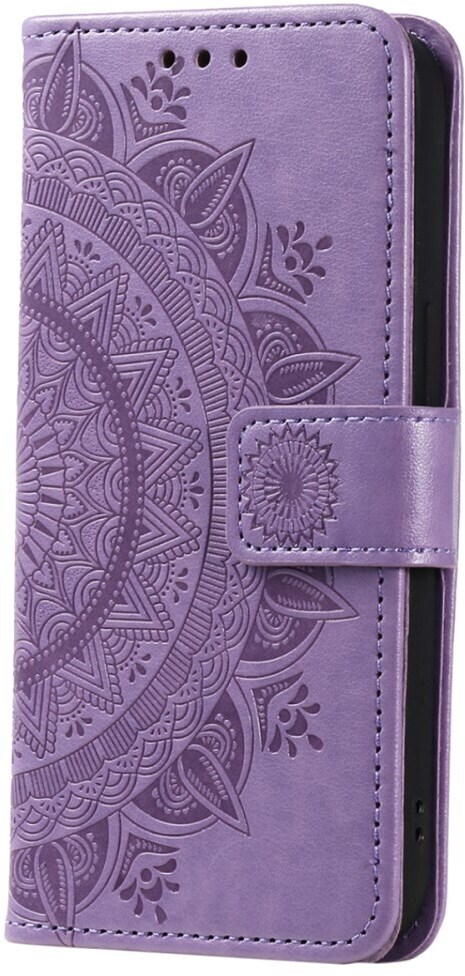 Samsung Galaxy A35 Hoesje Mandala Book Case met Pasjeshouder Paars afbeelding 5