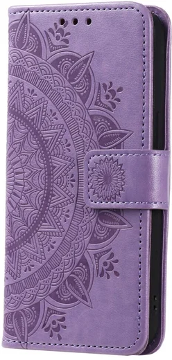 Samsung Galaxy A35 Hoesje Mandala Book Case met Pasjeshouder Paars afbeelding 5