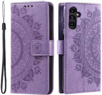 Samsung Galaxy A35 Hoesje Mandala Book Case met Pasjeshouder Paars