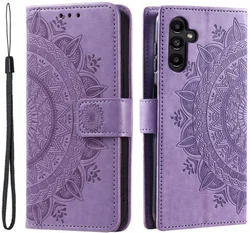 Samsung Galaxy A35 Hoesje Mandala Book Case met Pasjeshouder Paars afbeelding