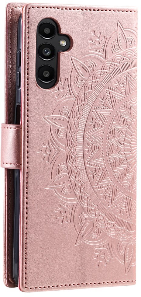 Samsung Galaxy A35 Hoesje Mandala Book Case met Pasjeshouder Roze Goud afbeelding 6