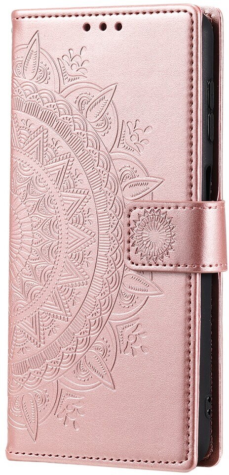 Samsung Galaxy A35 Hoesje Mandala Book Case met Pasjeshouder Roze Goud afbeelding 5