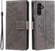 Samsung Galaxy A35 Hoesje Mandala Book Case met Pasjeshouder Zwart