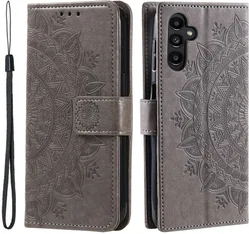 Samsung Galaxy A35 Hoesje Mandala Book Case met Pasjeshouder Zwart afbeelding