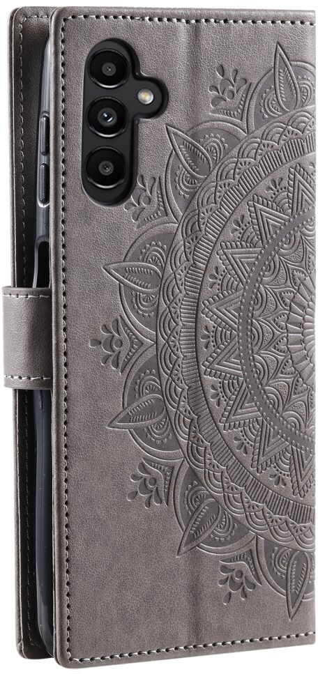 Samsung Galaxy A35 Hoesje Mandala Book Case met Pasjeshouder Zwart afbeelding 6