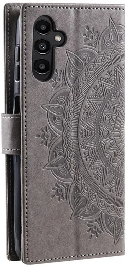 Samsung Galaxy A35 Hoesje Mandala Book Case met Pasjeshouder Zwart afbeelding 6