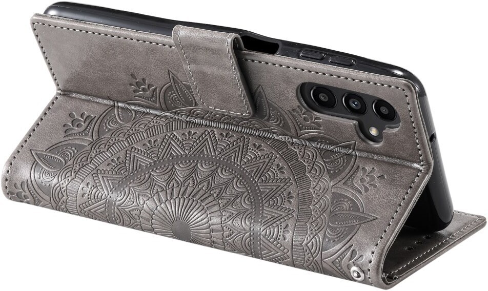 Samsung Galaxy A35 Hoesje Mandala Book Case met Pasjeshouder Zwart afbeelding 4