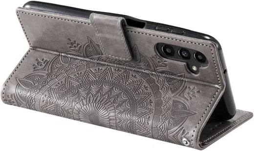 Samsung Galaxy A35 Hoesje Mandala Book Case met Pasjeshouder Zwart afbeelding 4