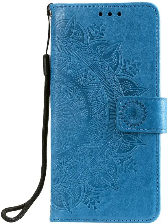 Oppo A5 (2025) Hoesje Mandala Book Case met Pasjeshouder Blauw afbeelding 2