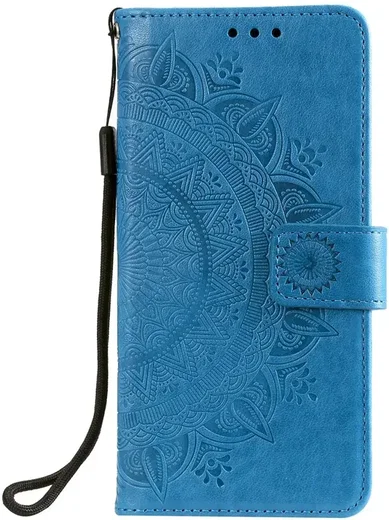 Oppo A5 (2025) Hoesje Mandala Book Case met Pasjeshouder Blauw afbeelding 2
