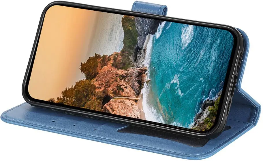 Oppo A5 Pro Hoesje Mandala Book Case met Pasjeshouder Blauw afbeelding 4