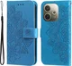Oppo A5 Pro Hoesje Mandala Book Case met Pasjeshouder Blauw