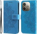 Oppo A5 Pro Hoesje Mandala Book Case met Pasjeshouder Blauw
