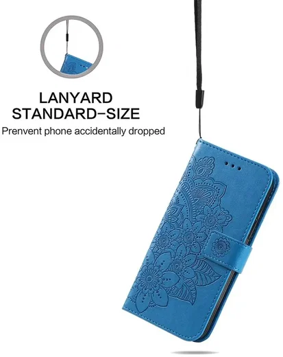 Oppo A5 Pro Hoesje Mandala Book Case met Pasjeshouder Blauw afbeelding 6