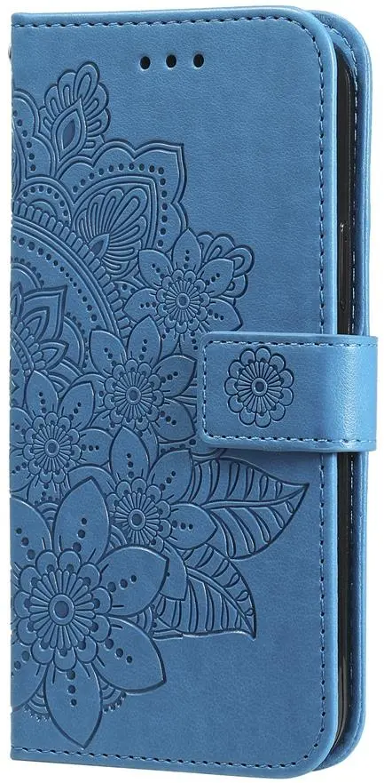 Oppo A5 Pro Hoesje Mandala Book Case met Pasjeshouder Blauw afbeelding 2