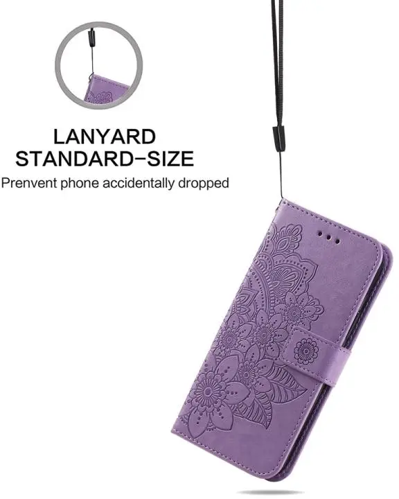 Oppo A5 Pro Hoesje Mandala Book Case met Pasjeshouder Paars afbeelding 4