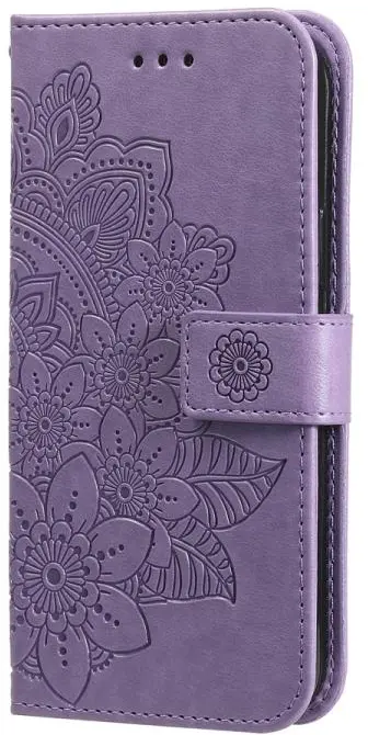 Oppo A5 Pro Hoesje Mandala Book Case met Pasjeshouder Paars afbeelding 2